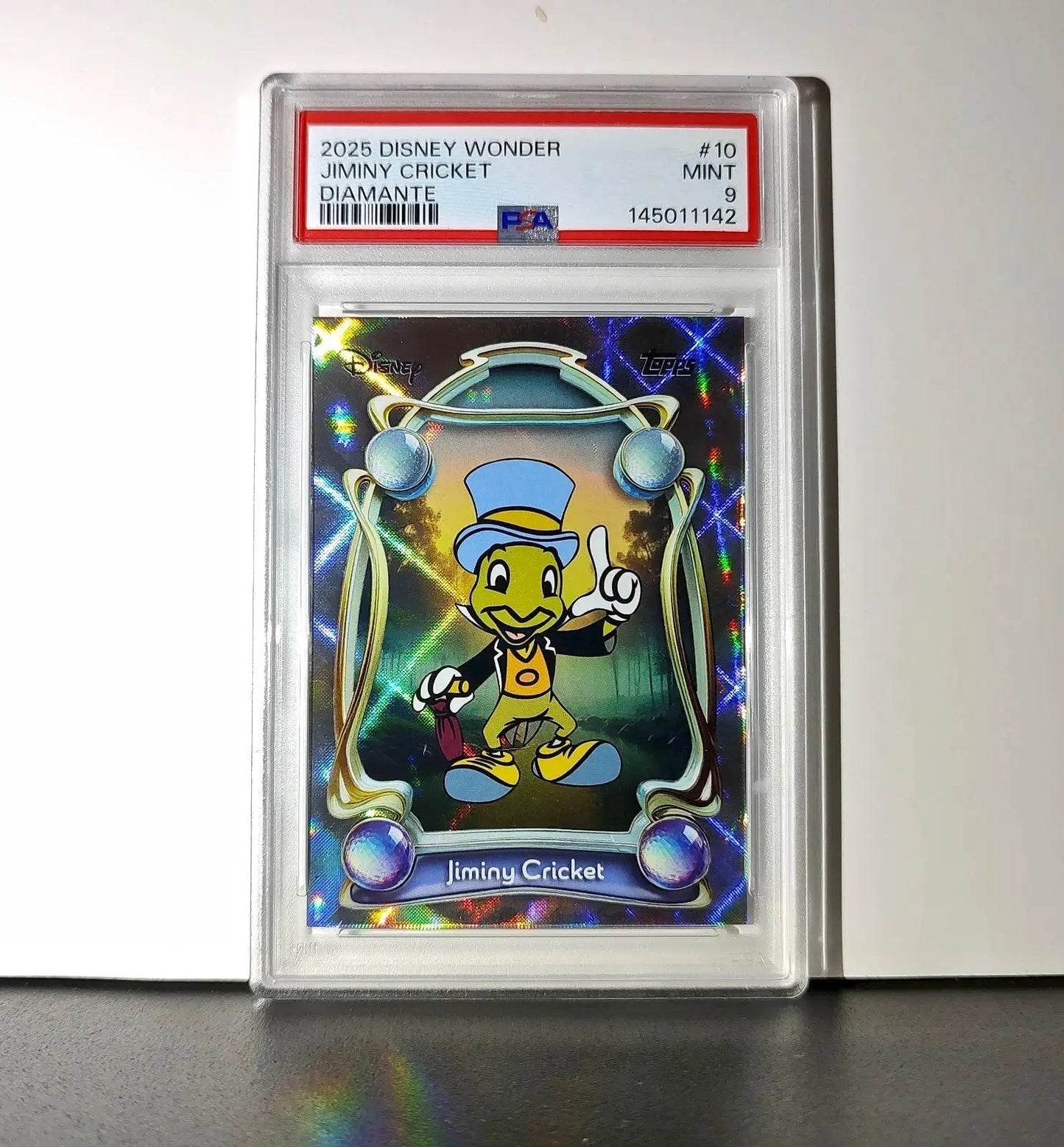 Jiminy Cricket 2025 Topps Disney Wonder #10 Winter Variant Card Pinocchio PSA 9 - Non-Sports Card Single