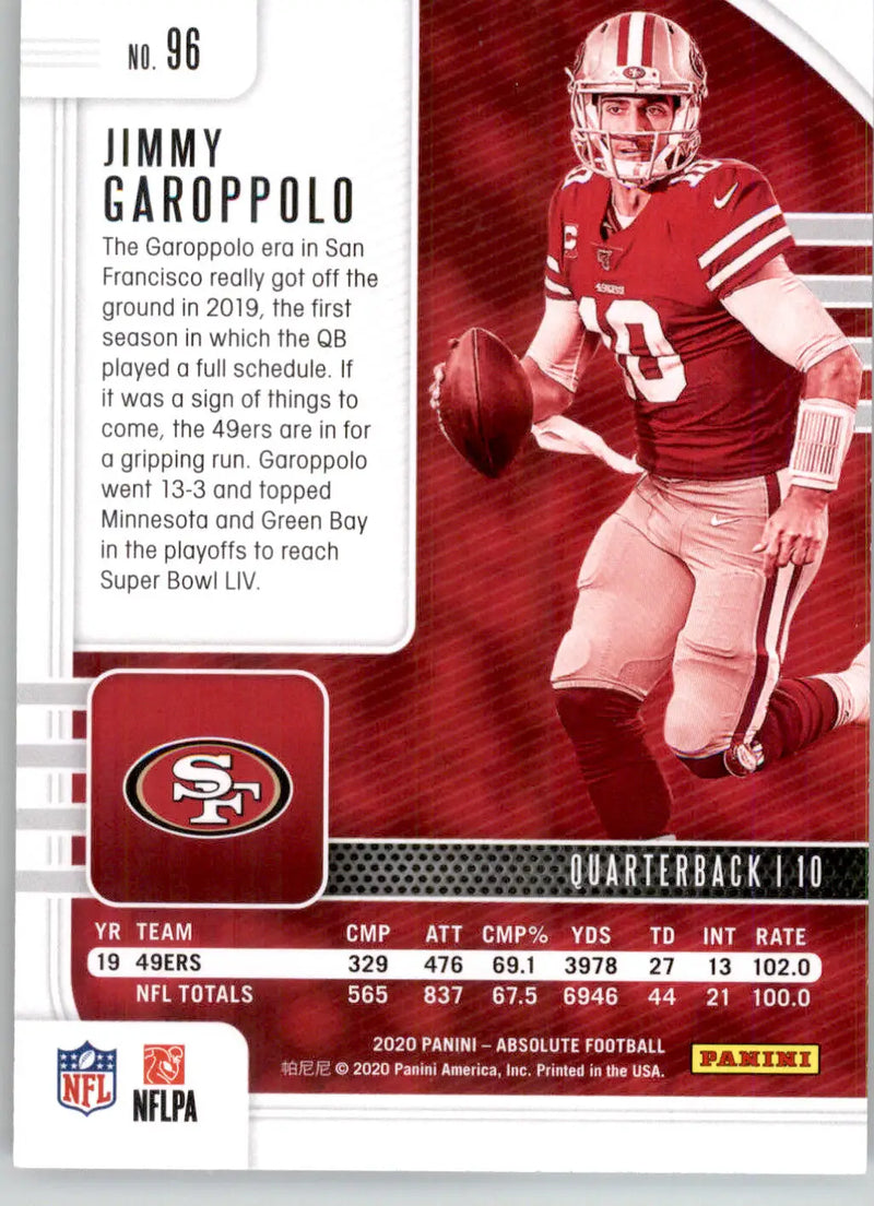 Jimmy Garoppolo - 2020 Panini Absolute - #96 - Retail Football