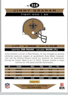 Jimmy Graham - 2013 Score - #318 - Football - Football Card Single