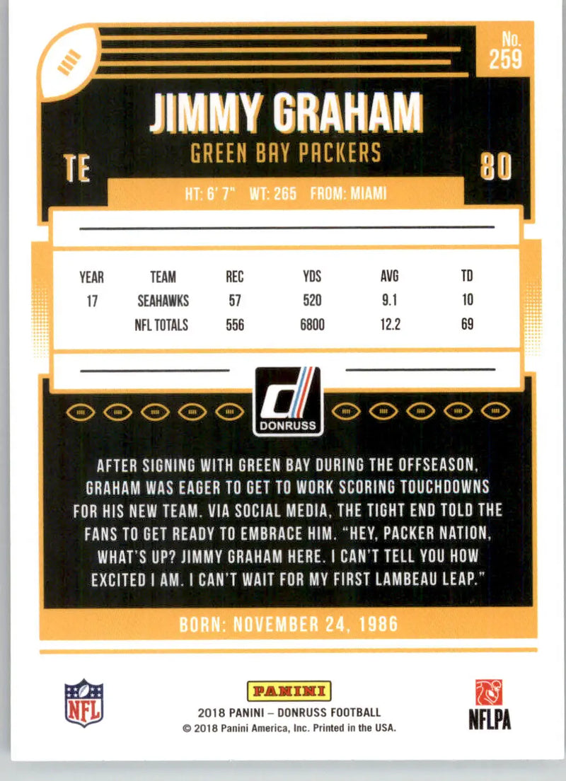 Jimmy Graham - 2018 Donruss - #259 - Football - Football Card Single