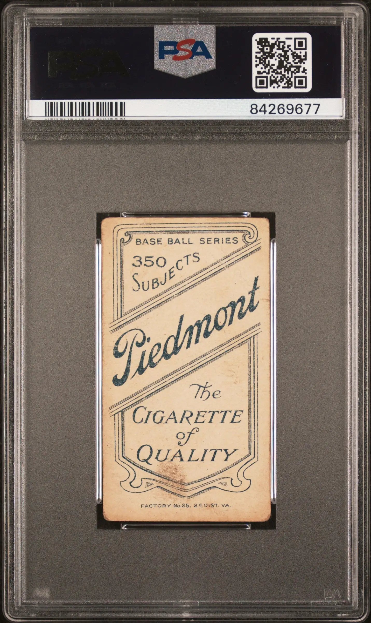 Vintage Jimmy Hart T206 Piedmont cigarette card Montgomery PSA 1 Poor with quality text