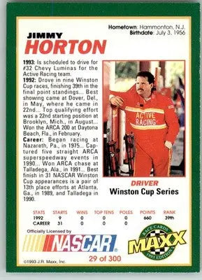 Jimmy Horton - 1993 Maxx - #29 - Racing - Racing Card Single