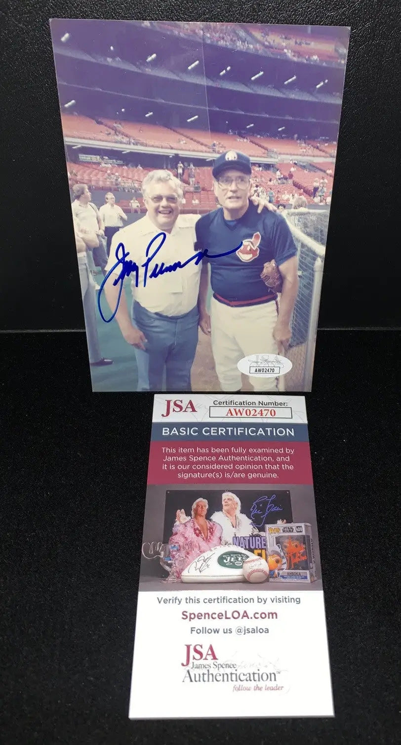 Jimmy Piersall Signed 4x6 Photo Indians Personal Snapshot Picture Auto JSA - Sports Memorabilia