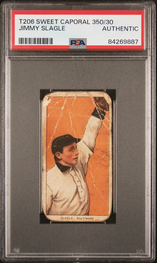 Jimmy Slagle 1909-11 T206 Sweet Caporal 350/30 PSA Authentic - Baseball Card Single