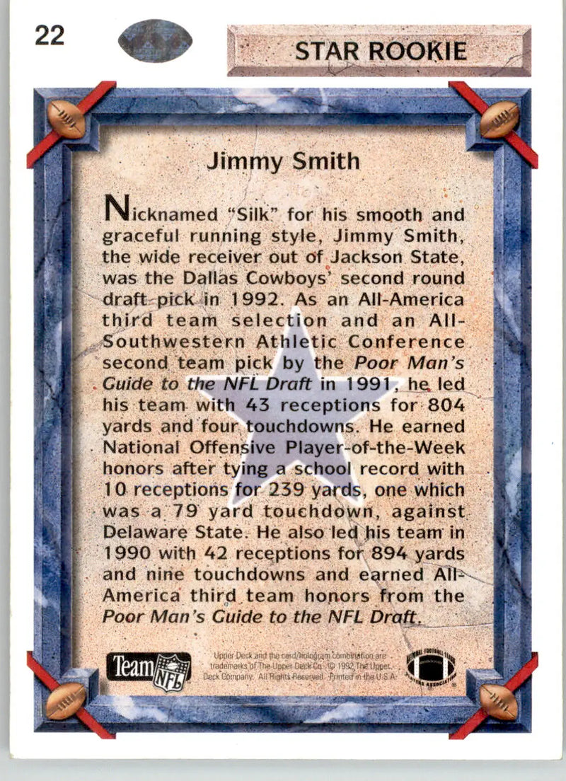 Jimmy Smith - 1992 Upper Deck - #22 - RC Football - Football Card Single