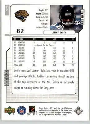 Jimmy Smith - 2000 Upper Deck MVP - #73 - Silver Script Football - Football Card Single