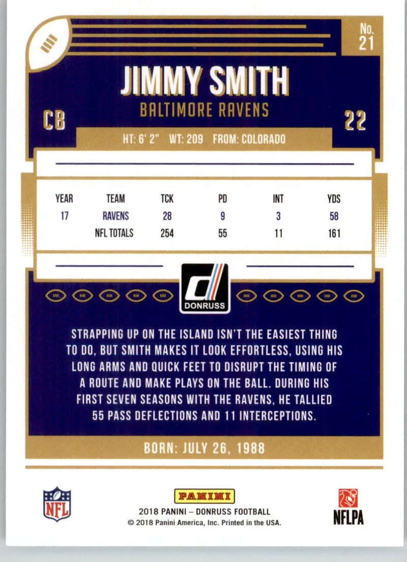 Jimmy Smith - 2018 Donruss - #21 - Football - Football Card Single
