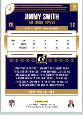Jimmy Smith - 2018 Donruss - #21 - Football - Football Card Single