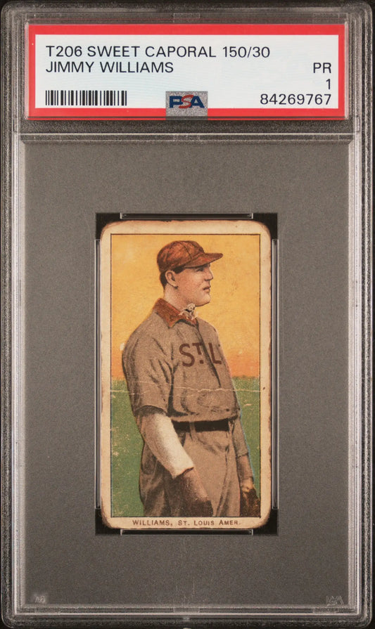Jimmy Williams 1909-11 T206 Sweet Caporal 150/30 PSA 1 Poor - Baseball Card Single