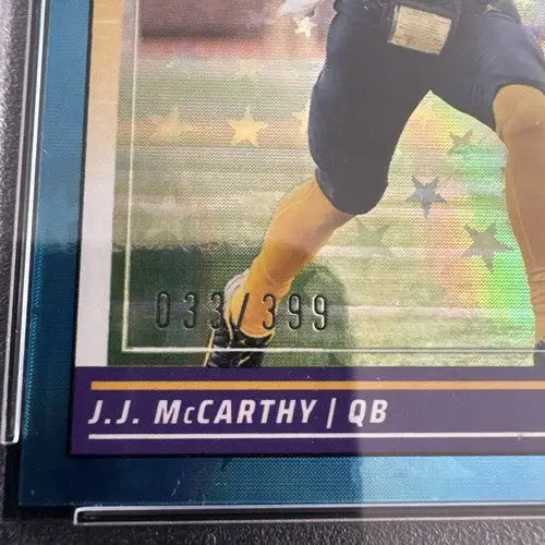 JJ McCARTHY 2024 SCORE ROOKIE BLUE STARS /399 PSA 9