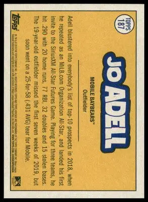 Jo Adell 2019 Topps Heritage Minor League #187 - Baseball Card Single