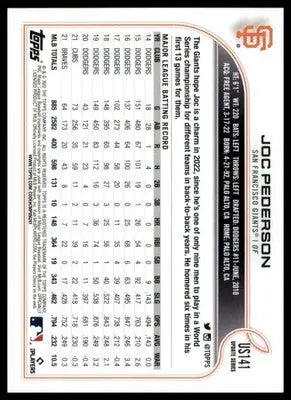 Joc Pederson 2022 Topps Update #US141 San Francisco Giants - Baseball Card Single