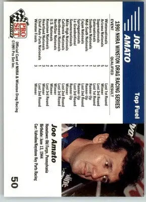 Joe Amato - 1991 Pro Set NHRA - #50 - Racing - Racing Card Single