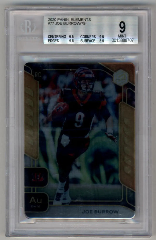 Joe Burrow 2020 Panini Elements football card with BGS 9 Mint grade