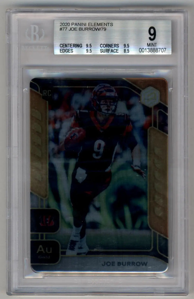 Joe Burrow 2020 Panini Elements football card with BGS 9 Mint grade