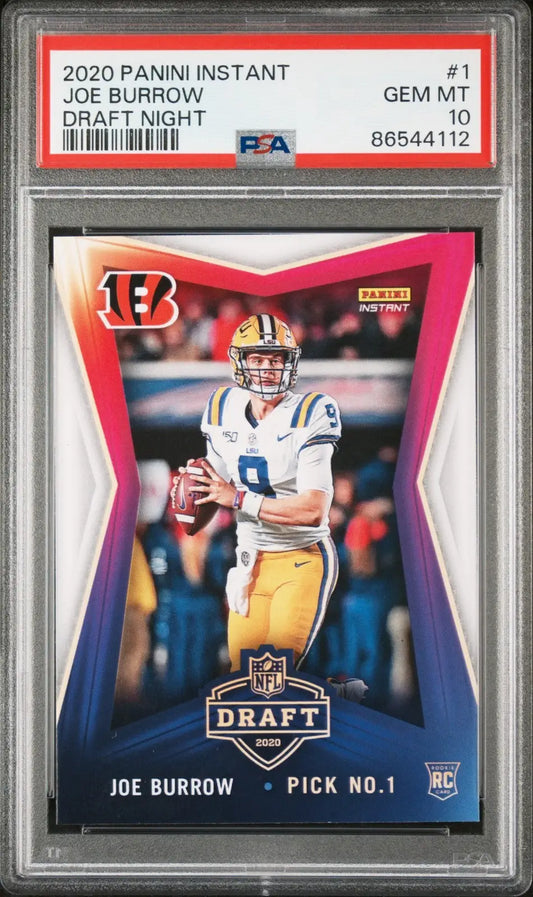 Joe Burrow 2020 Panini NFL Draft Night Football Card 1 of 8156 PSA 10 GEM MINT - Football Card Single