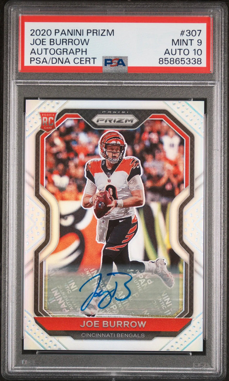 Joe Burrow 2020 Prizm Auto RC PSA 9 Auto 10 - Football Card Single