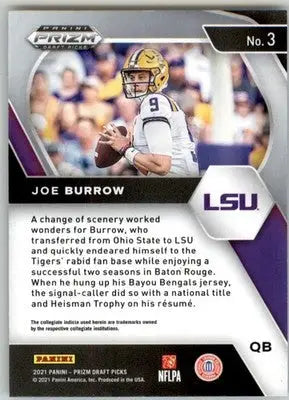 Joe Burrow - 2021 Panini Prizm Draft Picks Collegiate - #3 - Football - Football Card Single