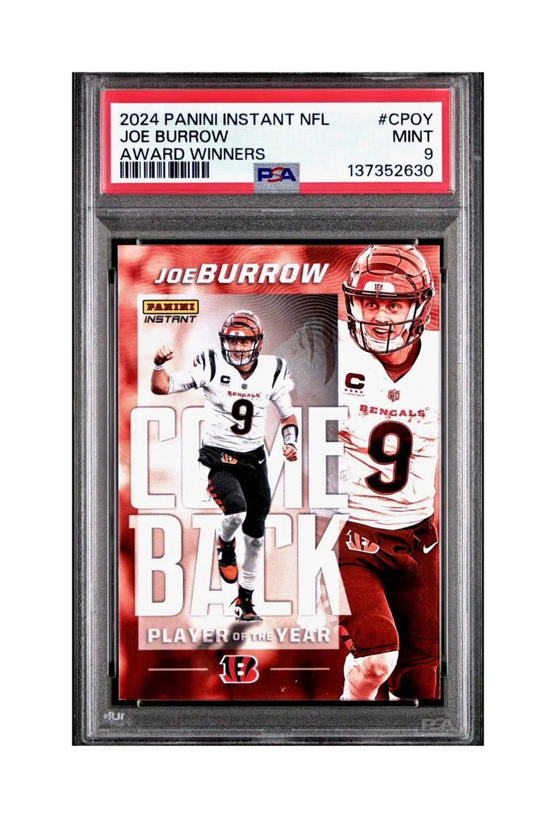 Joe Burrow 2024 Panini NFL AP Comeback Player of the Year Bengals PSA 9 Mint
