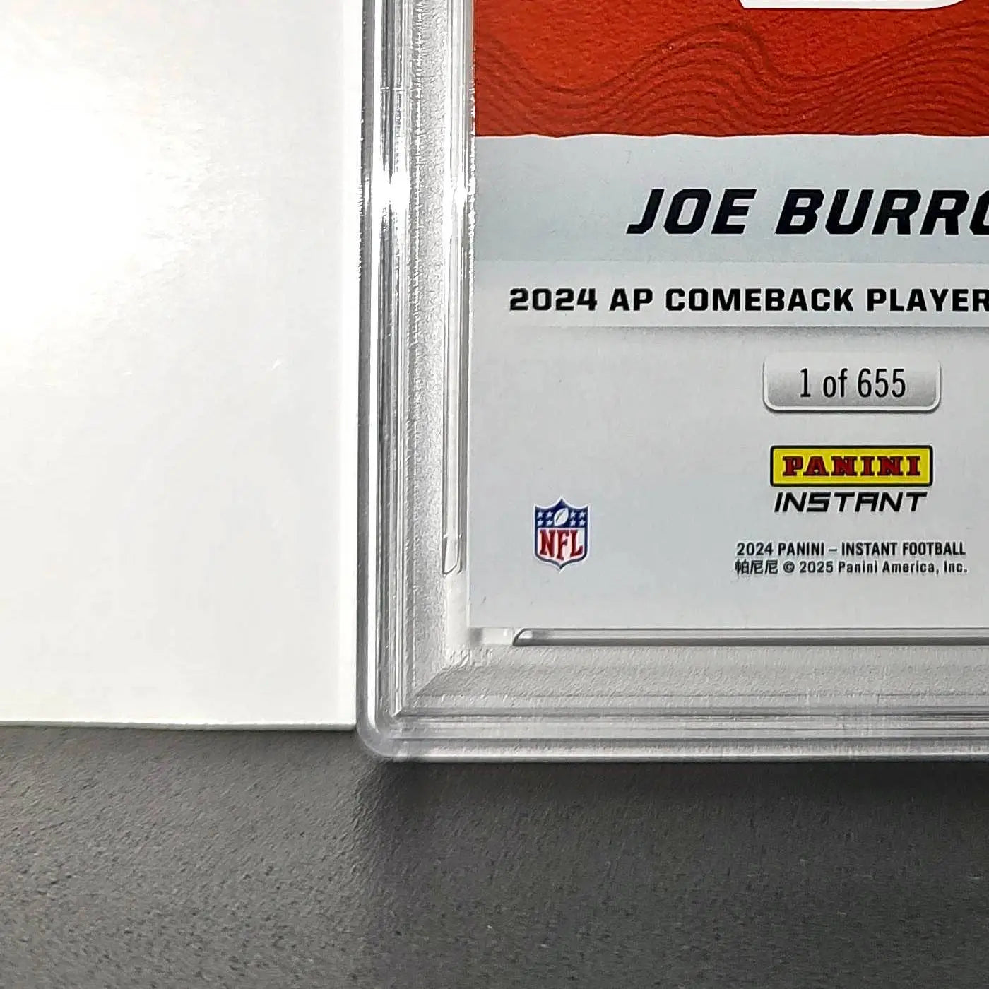 Joe Burrow 2024 Panini NFL AP Comeback Player of the Year Bengals PSA 9 Mint - Football Card Single