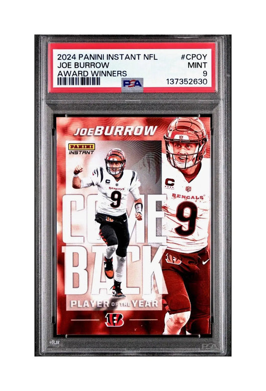 Joe Burrow 2024 Panini NFL AP Comeback Player of the Year Bengals PSA 9 Mint - Football Card Single