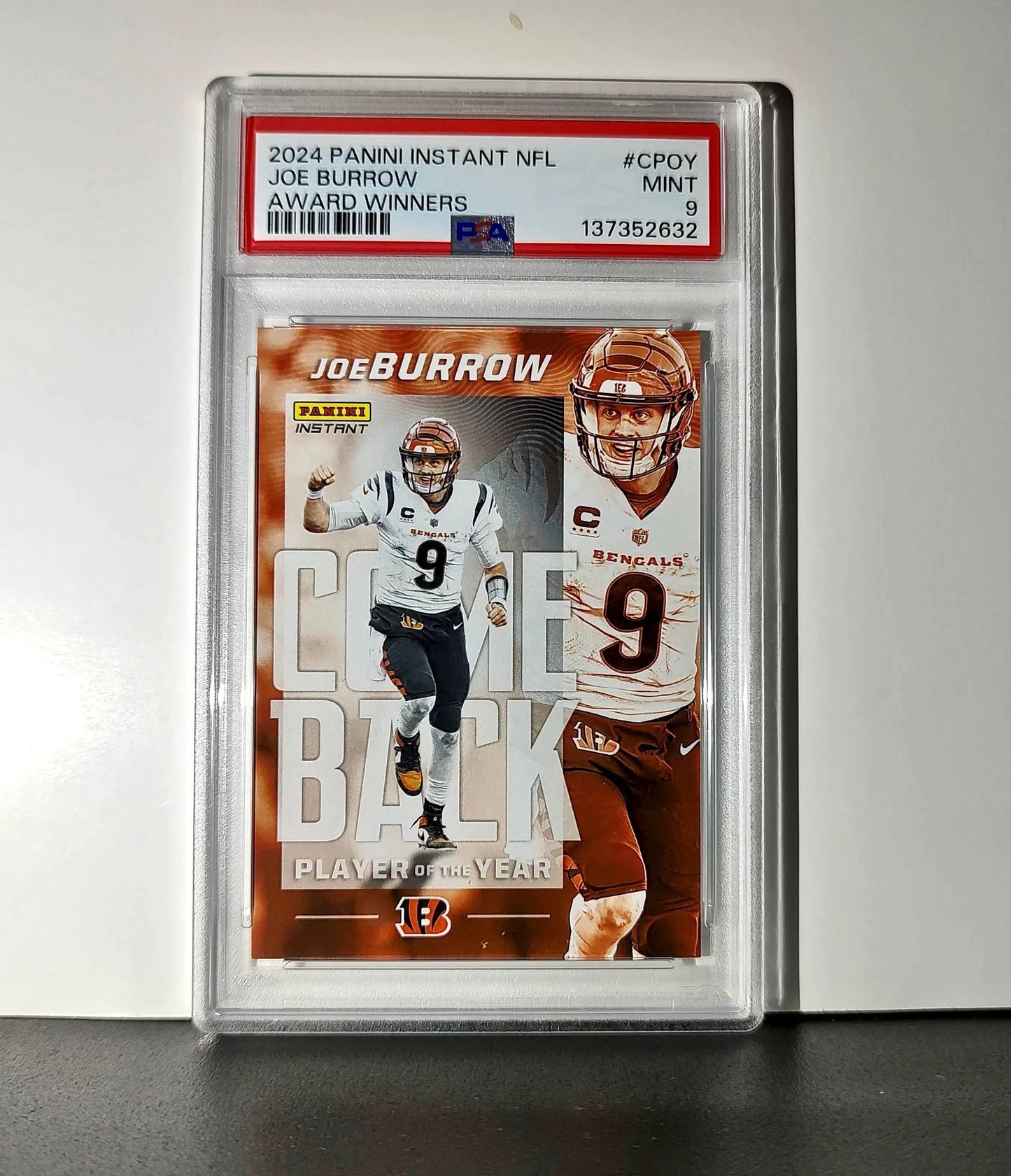 Joe Burrow 2024 Panini NFL AP Comeback Player of the Year Bengals PSA 9 Mint - Football Card Single