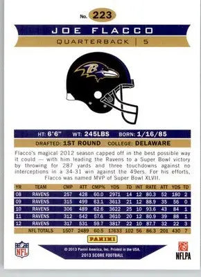 Joe Flacco - 2013 Score - #223 - Football - Football Card Single