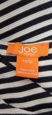 Joe Fresh Size XS Sleeveless Striped Dress Ivory Black Retro - Apparel