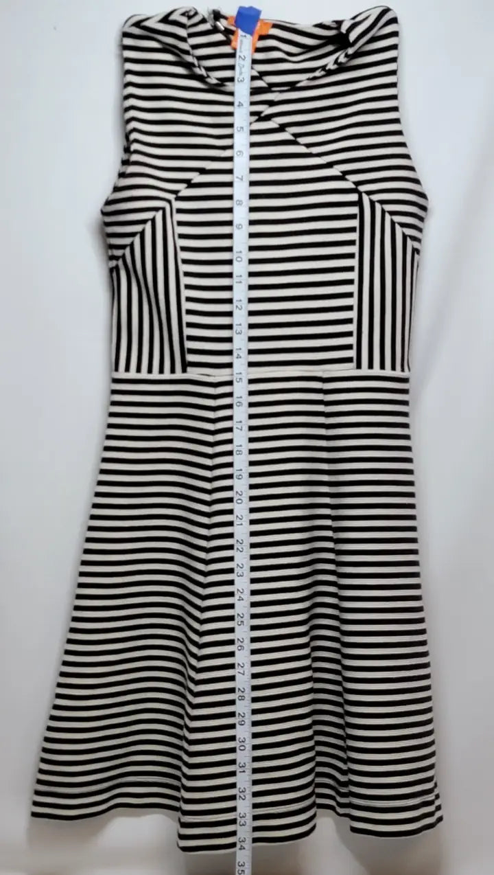 Joe Fresh Size XS Sleeveless Striped Dress Ivory Black Retro - Apparel
