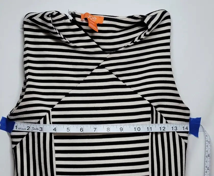 Joe Fresh Size XS Sleeveless Striped Dress Ivory Black Retro - Apparel
