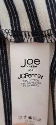 Joe Fresh Size XS Sleeveless Striped Dress Ivory Black Retro - Apparel