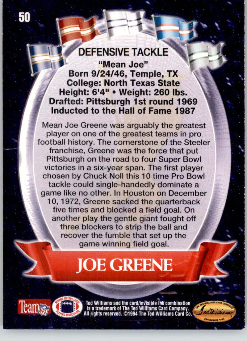 Joe Greene - 1994 Ted Williams Roger Staubach’s NFL - #50 - Football - Football Card Single