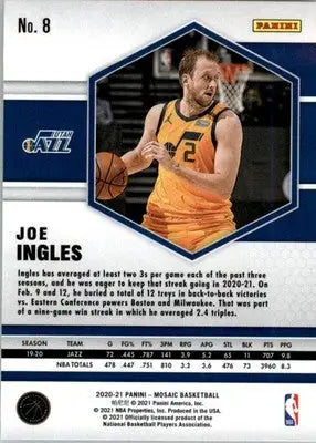 Joe Ingles - 2020-21 Panini Mosaic - #8 - Basketball - Basketball Card Single