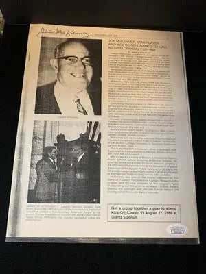 Joe McKenney Signed Page Auto BOSTON College HOF Player Coach Referee JSA - Sports Memorabilia
