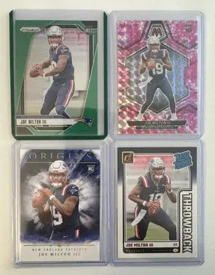 Joe Milton III 4 Card Rookie lot Prizm Mosaic Throwback & Origins - Football Card Single