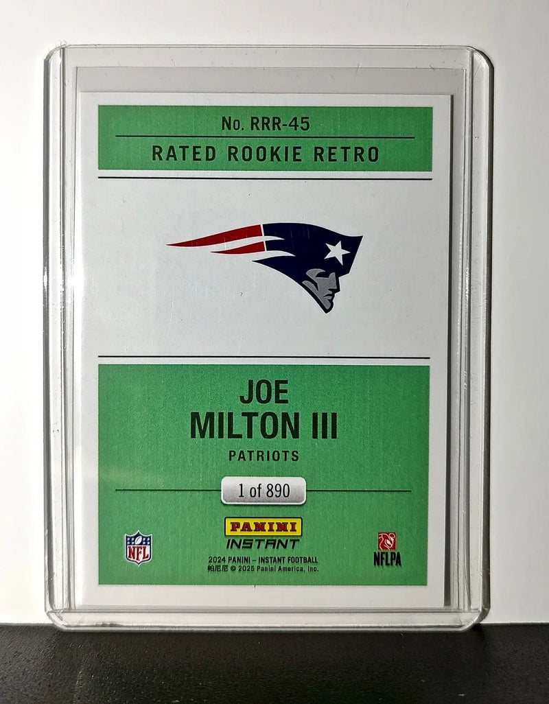 Joe Milton III Rookie 2024 Panini Rated Rookie Retro NFL #45 NE Patriots 1 of 890