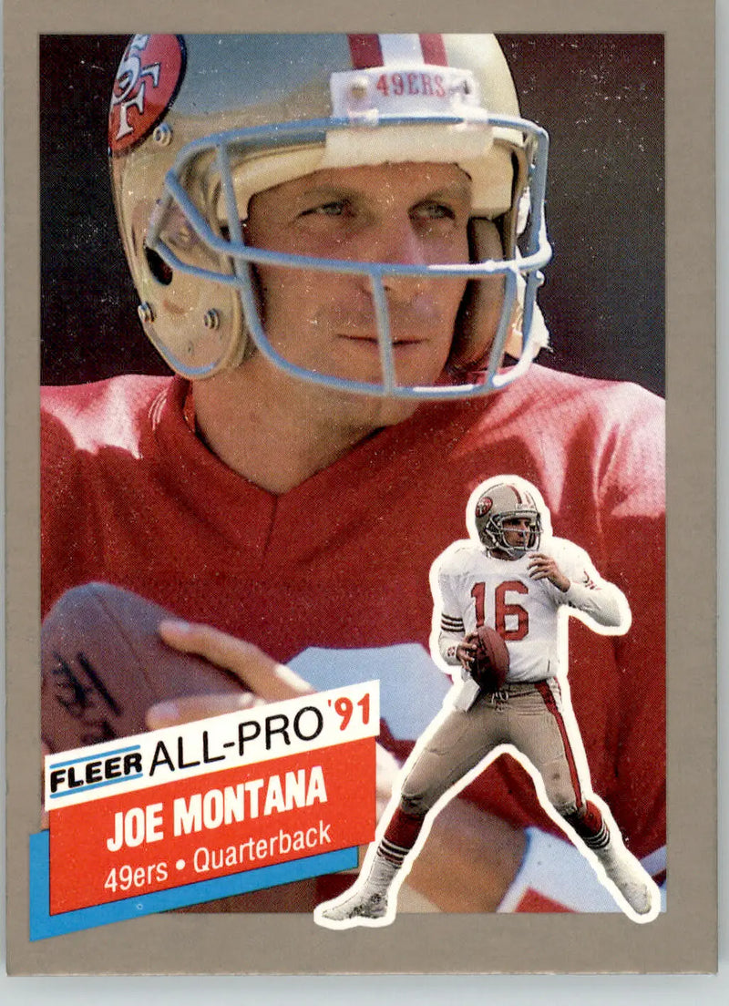 Joe Montana - 1991 Fleer - #19 - All-Pro ’91 Football - Football Card Single