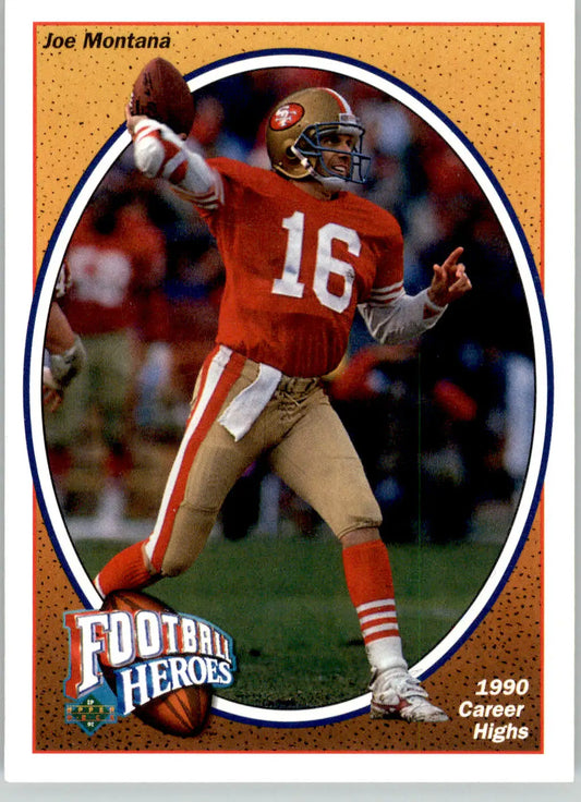 Joe Montana - 1991 Upper Deck - #8 - Football Heroes: Joe Montana Football - Football Card Single