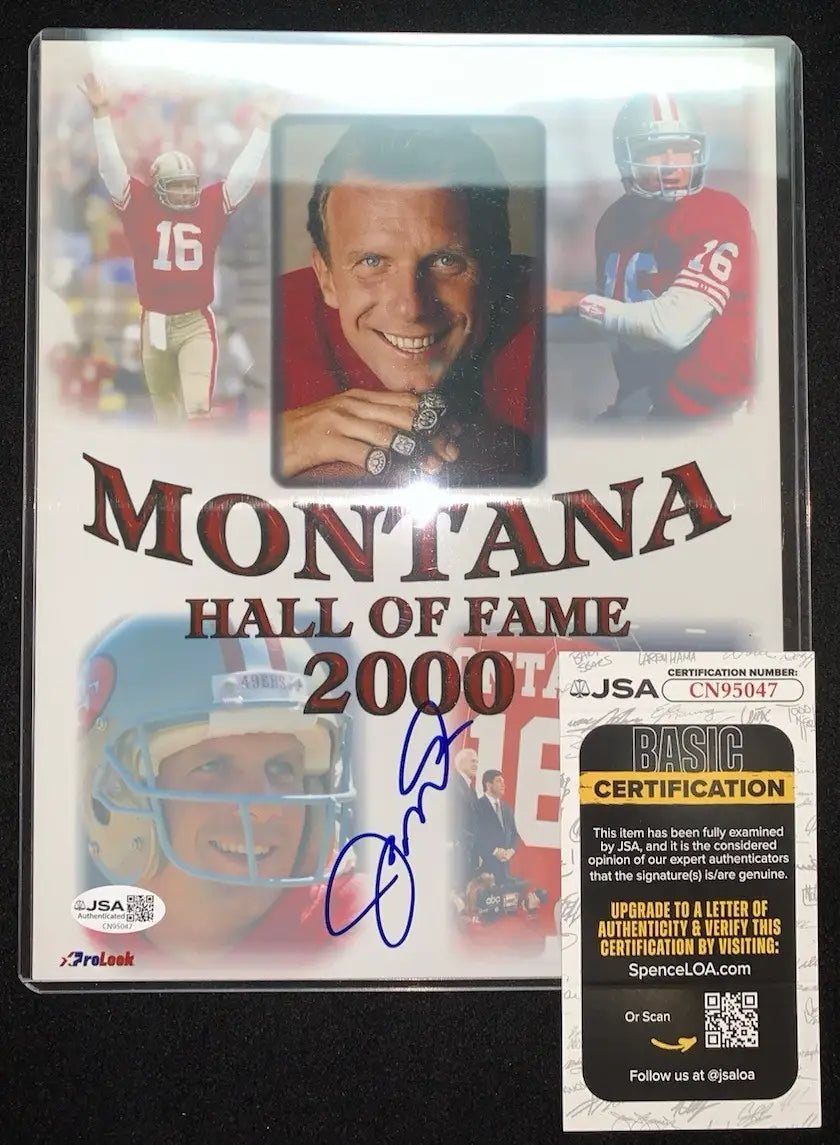 JOE MONTANA 8x10 SIGNED PHOTO SAN FRANCISCO 49ERS HALL OF FAME JSA Auto - Sports Memorabilia
