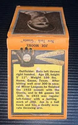 JOE MOORE 1934 New York Giants Diamond Complete Matchbook Baseball Gause Texas - Sports Memorabilia