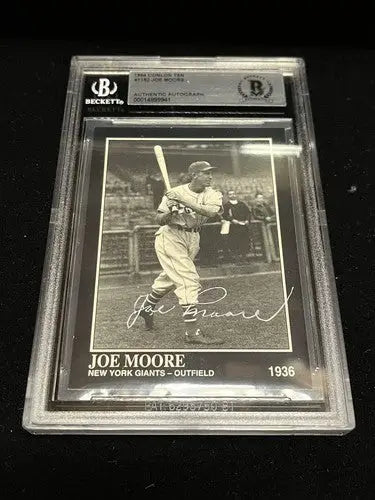 JOE MOORE New York Giants Gause Ghost Auto Conlon Collection BAS BGS Authentic - Football Card Single