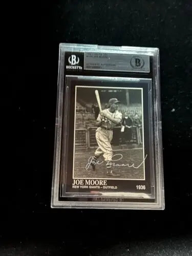 Graded Joe Moore baseball card from the Gause Ghost Auto Conlon Collection BAS BGS