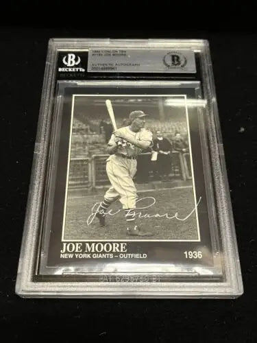 Graded Joe Moore baseball card from the Gause Ghost Auto Conlon Collection BAS BGS Authentic