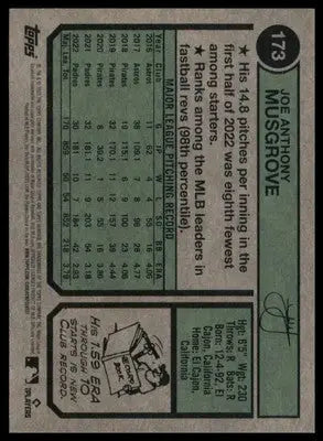 Joe Musgrove 2023 Topps Heritage #173 San Diego Padres