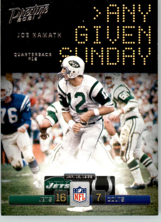 Joe Namath - 2021 Panini Prestige - #AGS-JN - Any Given Sunday Football - Football Card Single