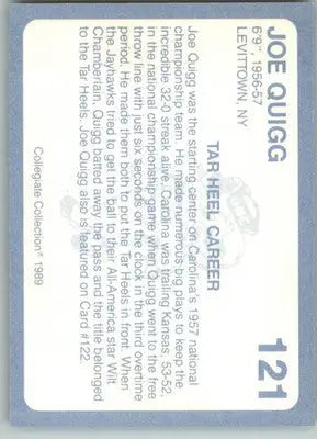 Joe Quigg - 1989 Collegiate Collection North Carolina’s Finest - #121 - Basketball Card Single
