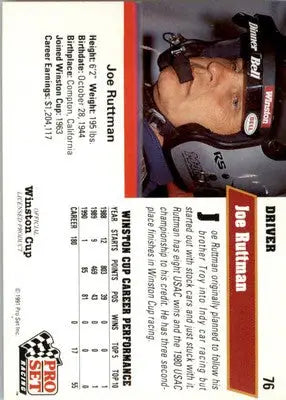 Joe Ruttman - 1991 Pro Set - #76 - RC Racing - Racing Card Single