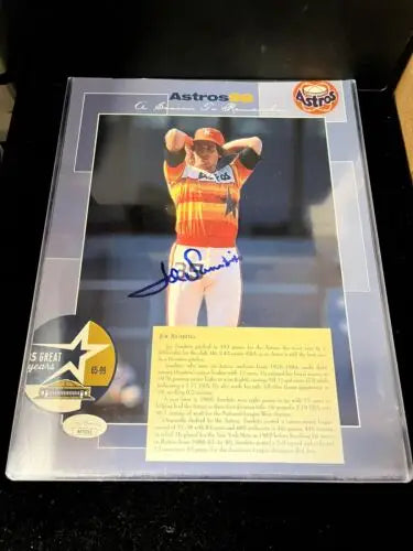 Autographed Joe Sambito Astros99 photo showcasing Houston Astros JSA certification