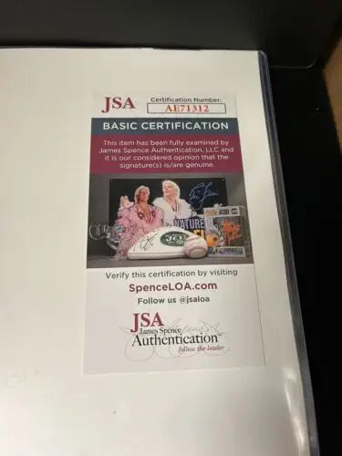 JSA authentication sticker for Joe Sambito Astros99 signed photo Houston Astros