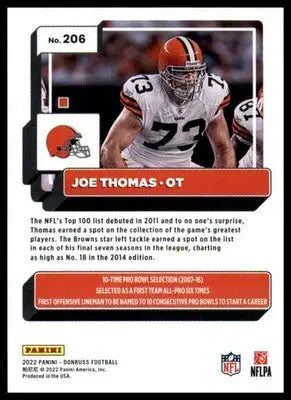 Joe Thomas 2022 Donruss #206 Cleveland Browns - Football Card Single
